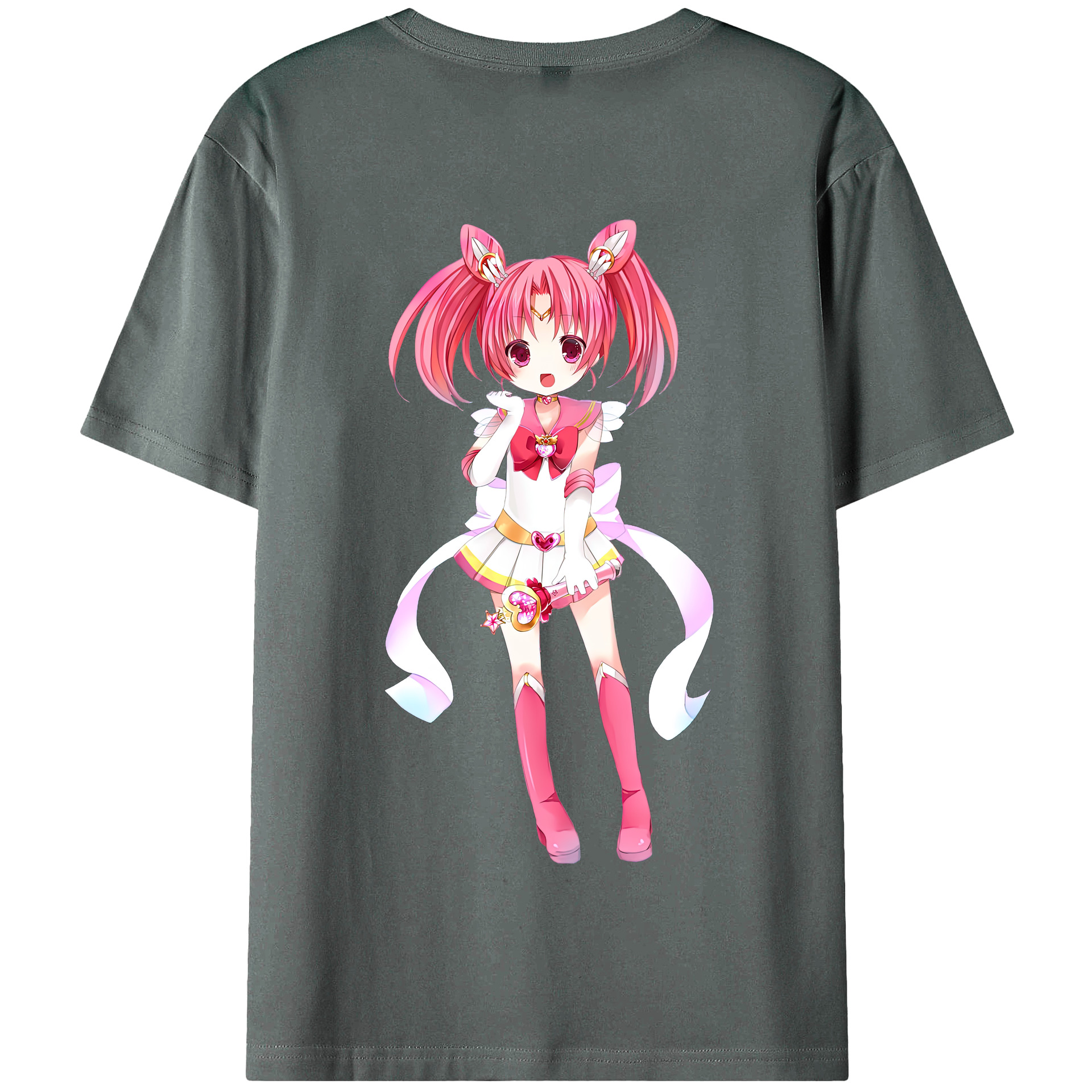 （画像用） 美少女戦士セーラームーン ちびうさ Sailor Moon Chibiusa Tsukino Usagi Small Lady Serenity 綿100％半袖Tシャツ（背面プリント）